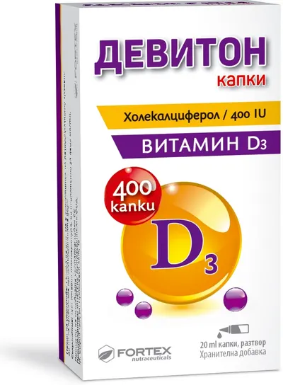 Picături Deviton, 400 UI, 20 ml, Fortex
