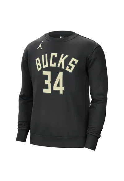 Bluza sport barbati Milwaukee Bucks - negru - fleece - cu numele si numarul jucatorului