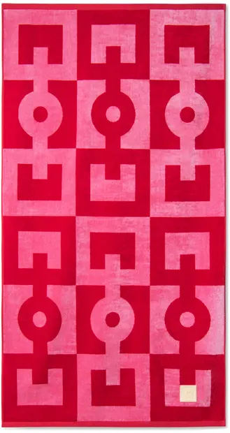 La Reina Home Prosop de plajă - Daytona, 100 x 180 cm, 100% bumbac, roz cu roșu