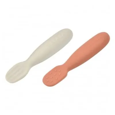 Set 2 linguri silicon Beaba Terracotta Velvet Grey