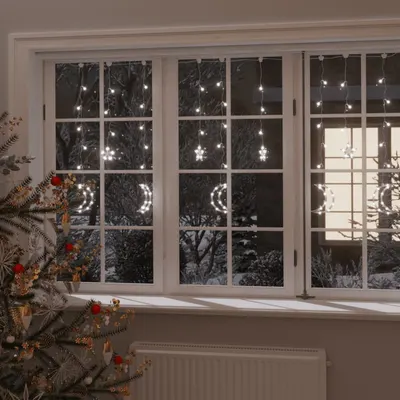 Gossi lumini luna si stele, 345 led-uri, alb rece, cu telecomanda