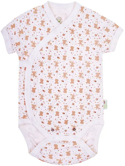Body Bio Baby - bumbac organic, 50 cm, 0-1 luni, cu imprimeu maro
