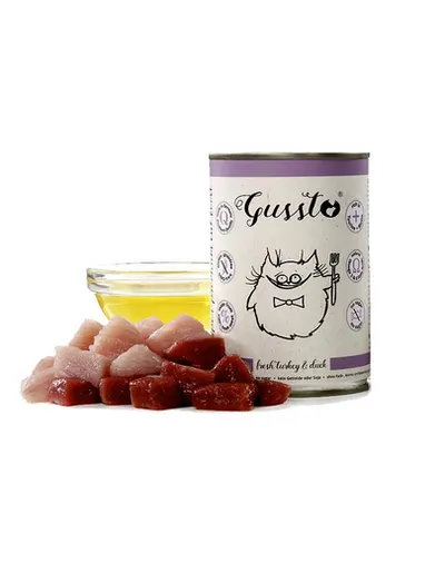 GUSSTO Cat Fresh Turkey & Duck CARNE PROASPĂTĂ DE CURCAN CU RAŢĂ 400 g