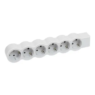 Prelungitor Sch 6x2p+t Standard pentru a Fi Cablat Alb/gri