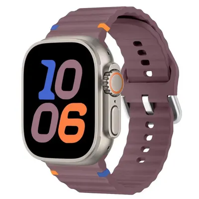 Curea Ocean Wave Ajustabila pentru Apple Watch, Silicon, Sport, Mov - 44/45/46/49 mm Engros