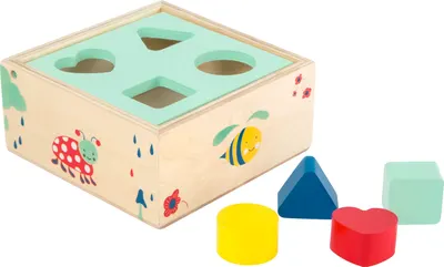 Sorter din lemn Small Foot - Cube, 4 piese