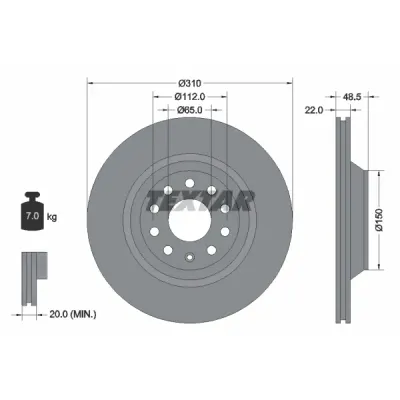 Disc frana TEXTAR 92140703