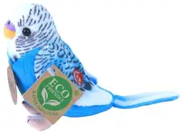 Jucărie de pluș Rappa Eco friends - Papagal lânos, cu sunet, albastru, 11 cm