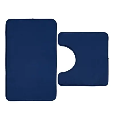 Covorașe de baie albastru-închis pentru WC 2 buc. din spumă cu memorie 50x80 cm Anti-Bacterial – Catherine Lansfield