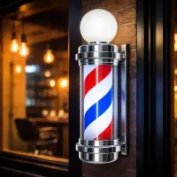 Reclama Luminoasa Barber Pole – 70 cm, Rotativa, Interior/Exterior