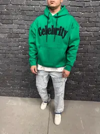 Hanorac Celebrity cu Gluga Green-Benetton Hnas45(aj6378) (mărime: S)
