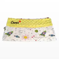 Paturica personalizata – Spatiu cosmic și Minky Galben
