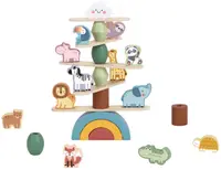 Joc de lemn pentru copii Tooky Toy - Animals, pentru echilibru