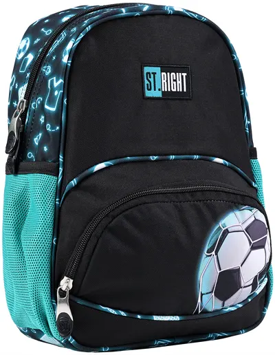 Ghiozdan de grădiniță St. Right Neon Football - Cu 1 compartiment