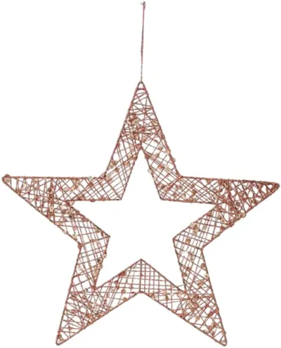 Decorare Eurolamp - Stea cu paiete, 45 cm, Șampanie