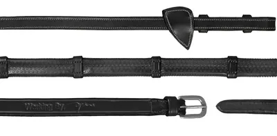 Dy'on 1/2 (13mm) Rubber Reins 7 Loops Working Coll. Zwart