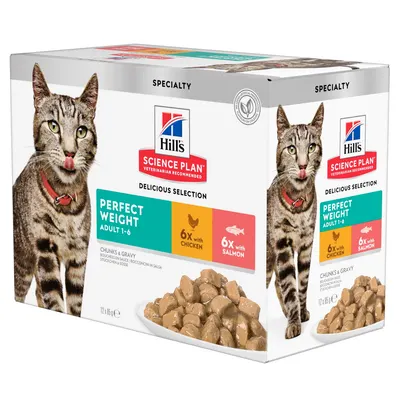 Hills Sp Feline Adult Perfect Weight Chk&salmon 12x85 G (plicuri)