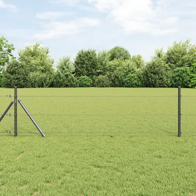 Gossi set de gard set de 2 gri otel galvanizat 25 x 0.5 m extensibil