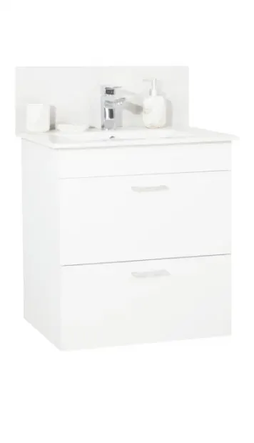 Set Baza si Lavoar seria 067, suspendata cu sertare, 50 cm, alb