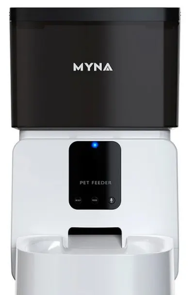 Dozator automat de mâncare Myna - 5 l, WiFi, alb/negru