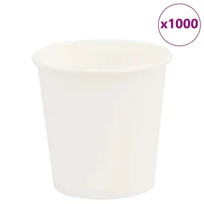 vidaXL Cești de cafea din hârtie 1000 buc 4oz 100ml alb