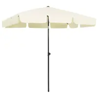 vidaXL Umbrelă de soare de plajă, galben nisipiu, 200x125 cm