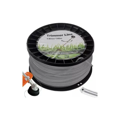 Fir pentru motocoasa, elastic, lungime 100 metri, diametru 3 mm, transparent