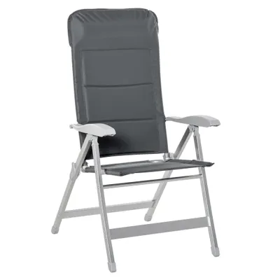 Outsunny Scaun de Pescuit Pliabil cu Cotiere și Spătar Înălțat Reglabil, 75x61.5x76-115 cm, Gri | Aosom Romania