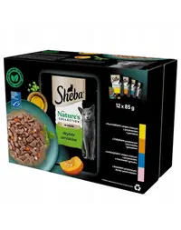 SHEBA Nature’s Collection arome in sos 12x85g hrana umeda cu pui, curcan, ton si somon pentru pisici