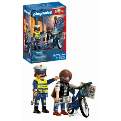 Playmobil - Jucarie de rol Prinderea hotului de biciclete