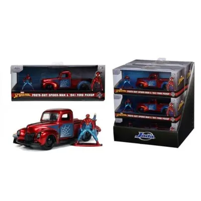 Jada Marvel Set Masinuta Metalica Ford Pick Up Scara 1:32 Si Figurina Metalica Spider Man