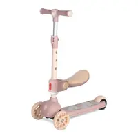 Trotineta cu 3 roti, sezut si anvelope cu lumini Lorelli Jester Plus Bej