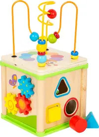 Jucărie din lemn 5 în 1 picior mic - cub didactic