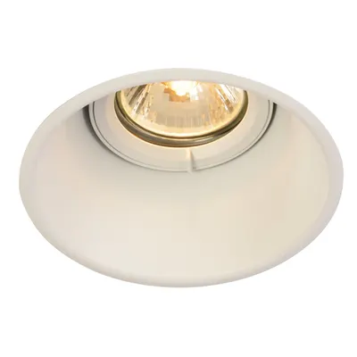 Spot incastrat, HORN-T Ceiling lights GU10, white recessed fitting, QPAR51, round, matt white, tiltable, max. 50W, incl. clip springs