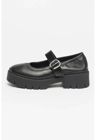 Pantofi Mary Jane de piele ecologica Kris - Negru