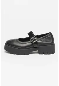 Pantofi Mary Jane de piele ecologica Kris - Negru