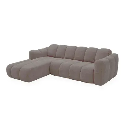 Colțar bej extensibil cu tapițerie din chenille (cu colț pe partea stângă) Michell – Miuform