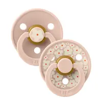 Set 2 suzete Bibs Colour Studio Collection Flower Latex tetina rotunda 0 luni+ Blush