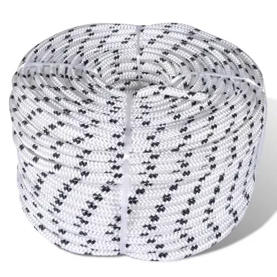 vidaXL Rolă frânghie împletită parâmă barcă, poliester, 12 mm x 50 m