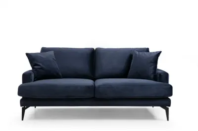 Canapea fixa PAPIRA, 2 locuri, albastru marin, 175x90x88 cm