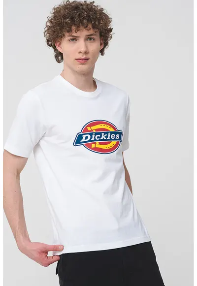 Tricou cu logo - din bumbac - Alb optic/Bleumarin