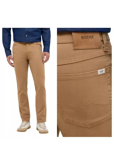 Pantaloni drepti de bumbac cu fermoar Tramper - Bej