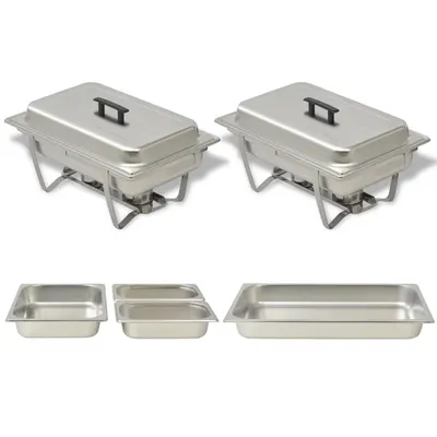 Gossi set vase incalzire mancare, 2 piese, otel inoxidabil