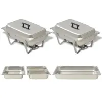 Gossi set vase incalzire mancare, 2 piese, otel inoxidabil