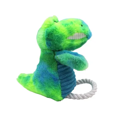 Jucărie dinozaur verde cu sunet pentru câini