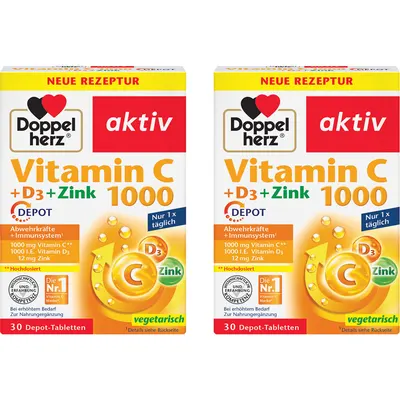 Pachet Vitamina C+D3+Zinc 1000 30tb + 30tb