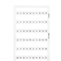 Mini-WSB marking card; as card; MARKED; U, V, W, N, PE, U, V, W, N, PE (10x); not stretchable; Horizontal marking; snap-on type; white