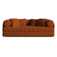 Canapea teracotă extensibilă cu tapițerie din catifea 206 cm Kemi – Cosmopolitan Design