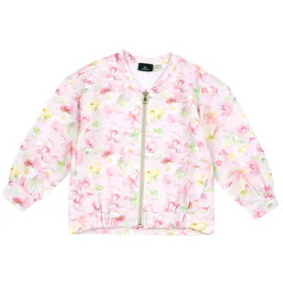 Cardigan copii Chicco cu fermoar, alb cu roz, 05741-66MC
