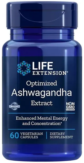 Optimized Ashwagandha Extract, 125 mg, 60 capsule vege, Life Extension